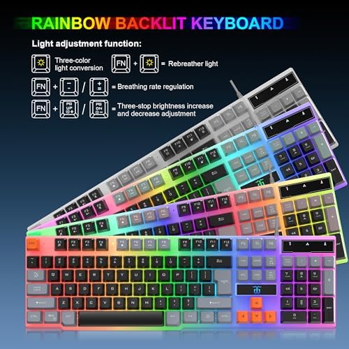 DGG Gaming Keyboard and Mouse, Headphones, Mouse pad Combo for PC Gamers - Image 3