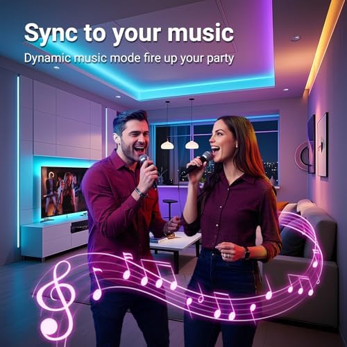 hyrion Alexa LED Strip Lights for Bedroom 50ft, Smart Wireless RGB - Image 3