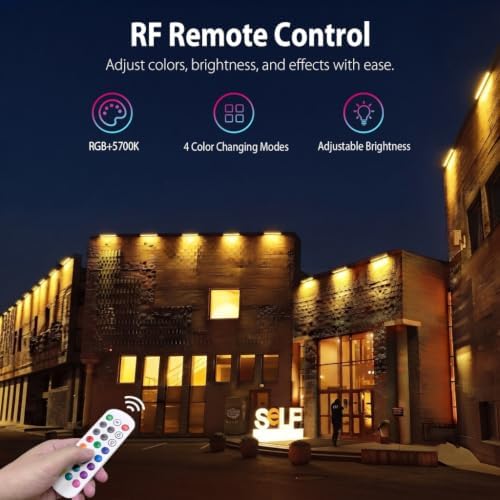 144W RGBW LED Wall Washer Light with RF Remote, 120V RGB Linear Light Bar - Image 3