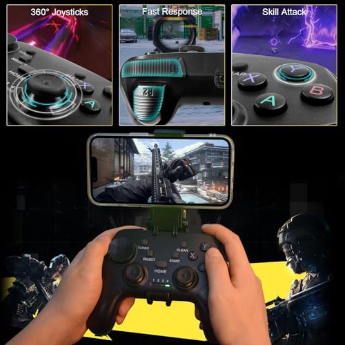 Joso Wireless Mobile Gaming Controller for iPhone, Android, iPad, Tablet, PC, Phone Controller with Phone Clip Supports Cloud Game, COD Mobile, Genshin Immpact, Remote Player Gamepad - Image 6