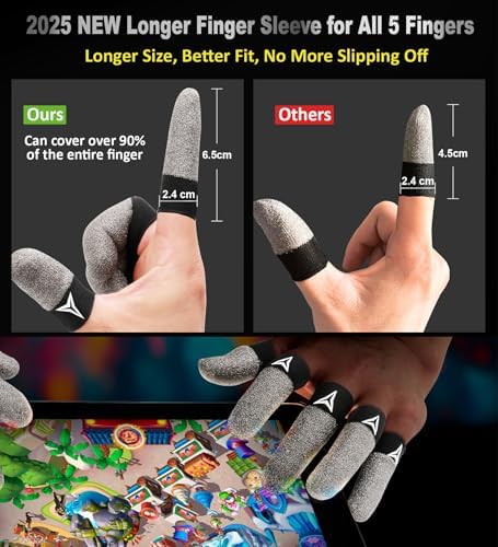 Pure Silver Fiber Professional Finger Sleeves Gloves for Mobile Gaming - Image 3