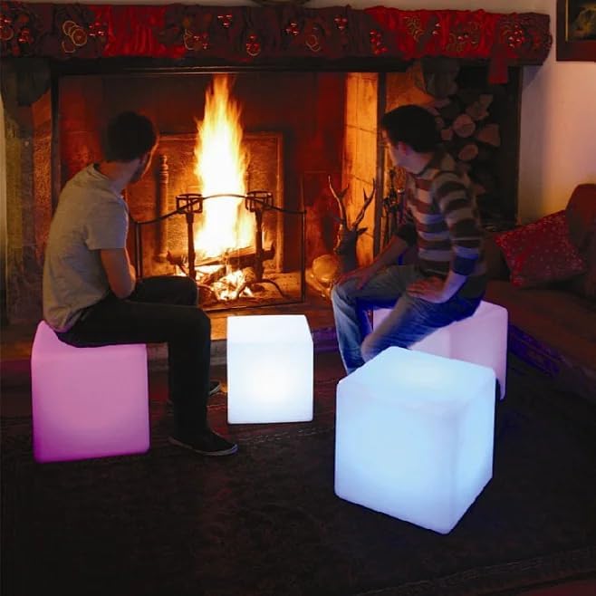 LOFTEK 12-inch LED Cube Lights: Rechargeable RGB Colors Changing Light with Remote Control, IP65 Waterproof LED Furniture Stool Table, Night Lighting for Home Outdoor Pool Bar Party Decor - Image 4