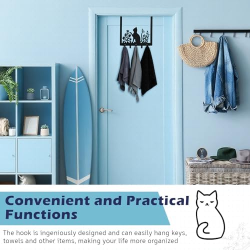 Reallnaive Black Cat Over The Door Hooks Cute Room Decor - Image 4