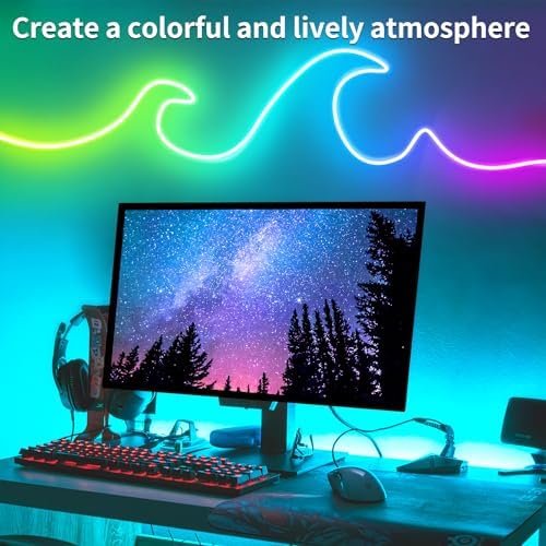 segrass 100ft LED neon Lights with Remote APP Control IP65 Waterproof Flexible Neon LED Strip Lights 24v RGB LED neon Rope Lights for Bedroom Room Outdoors Decor（2 Rolls of 50ft - Image 4