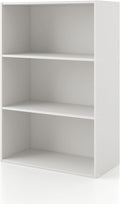Homes: Inside + Out Apexa 3-Tier Cube Storage Organizer Shelves, Stackable Wood Bookcase Fits Cubby Bins for Organization, Dorm Teen Room Decor & Home Office, White by HOMESInsideOut