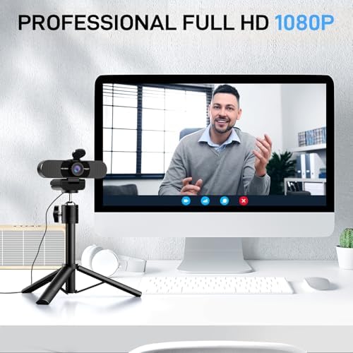 EMEET C960 Webcam with Tripod, 1080P Webcam with Mic, Adjustable Height - Image 4