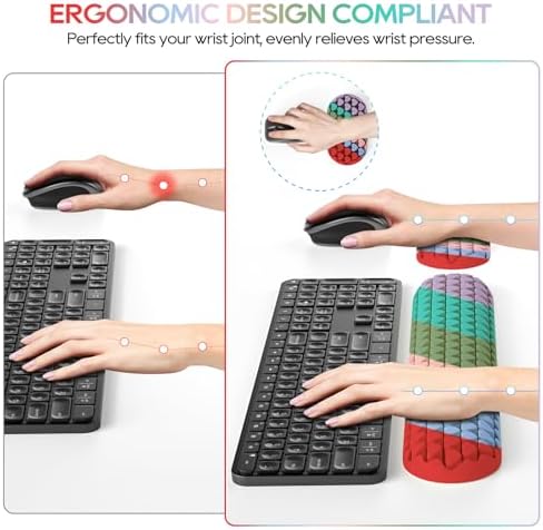 Keyboard Wrist Rest, Mecyfaty Wrist Rest for Computer Keyboard, Ergonomic Mouse Wrist Pad Made of Comfortable and Breathable Silicone, Computer Mouse for Desk Office Supplies - Image 5