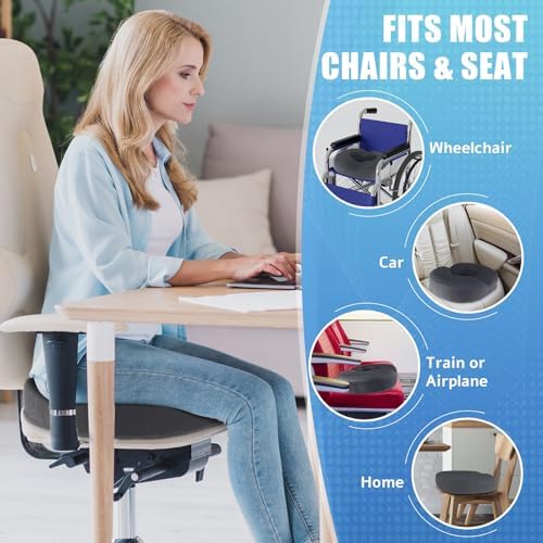 BlissTrends Donut Pillow Seat Cushion, Memory Foam Lifting Cushions | Donut Chair Cushions for Postpartum Pregnancy&Hemorrhoids,Tailbone Pain Relief Cushion for Office&Home Chairs(XX-Large, Gray) - Image 6
