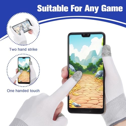 2 Pairs Gaming Finger Sleeves | Anti-Sweat Graphene Touchscreen Gloves for Mobile Sweaty Hands Gamer Streamer - Image 3
