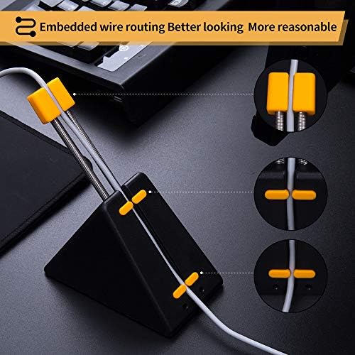 HOTLINEGAMES [NEW] Mouse Bungee, Mouse Cord Clip Cord Management System Fixer Holder for Esports FPS Game (Black-Orange) - Image 3