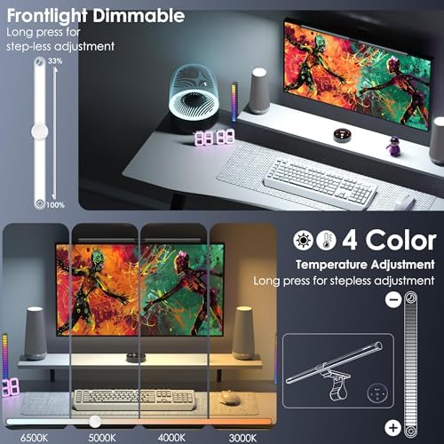 Quntis RGB Monitor Light Bar with Remote, Flat Curved & Ultrawide Fits - Image 4