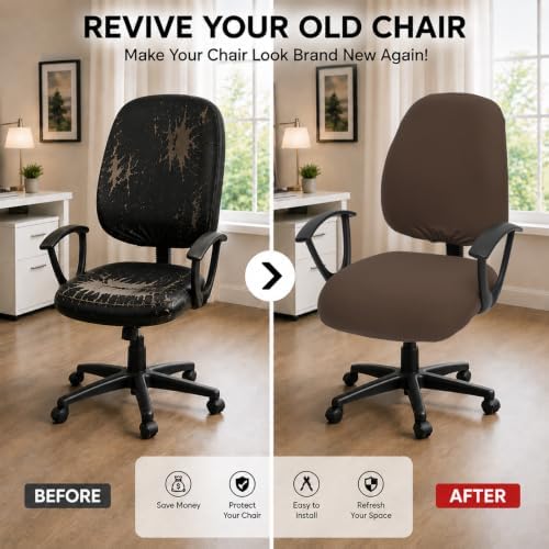 DIVA EN CAMINO DEC Stretchable Desk Office Chair Seat Covers - Universal Stretch Computer Chair Slipcover - 180GSM Washable Rotating Backrest Coverings & Cushion Protectors for Dogs, Cats, Pets - Image 2
