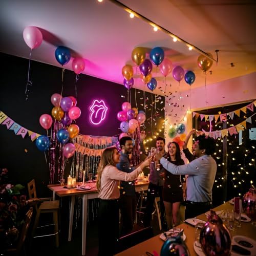 Lips Neon Sign LED Pink Lips Big Tongue Shaped Neon Signs for Wall Decor USB Neon Light Signs for Bedroom Bar Pub Hotel Christmas Wedding Party - Image 5