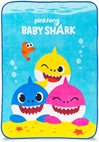 Franco Kids Bedding Super Soft Micro Raschel Throw, 46 in x 60 in, Baby Shark - Image 5