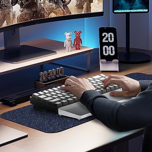 Acrylic Keyboard Wrist Rest Pro- Compact 60% Keyboard- Mechanical Keyboards Ergonomic Palm Rest for Computer Keyboard,Anti-Slip Base,Wrist Pad for Laptop,Office & Home-Easy Typing,Silver - Image 7