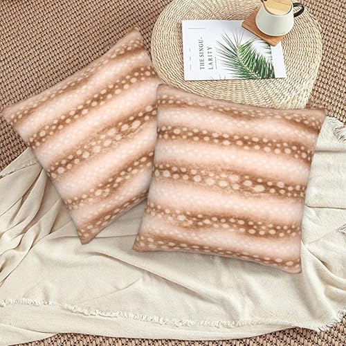 Spotted Deer Animal Skin Print Pillowcase Set of 2 Deer Hide Throw Pillow Covers Shells for Couch Office Bedroom Home Decoration, 20"X20" - Image 5