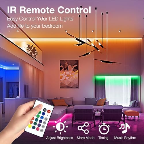 DAYBETTER LED Strip Lights 400 ft, Smart Light with App Remote Control, RGB LED Lights for Bedroom, Music Sync Color Changing for Room Home Decor Party Festival Halloween, Christmas (4 Rolls) - Image 3