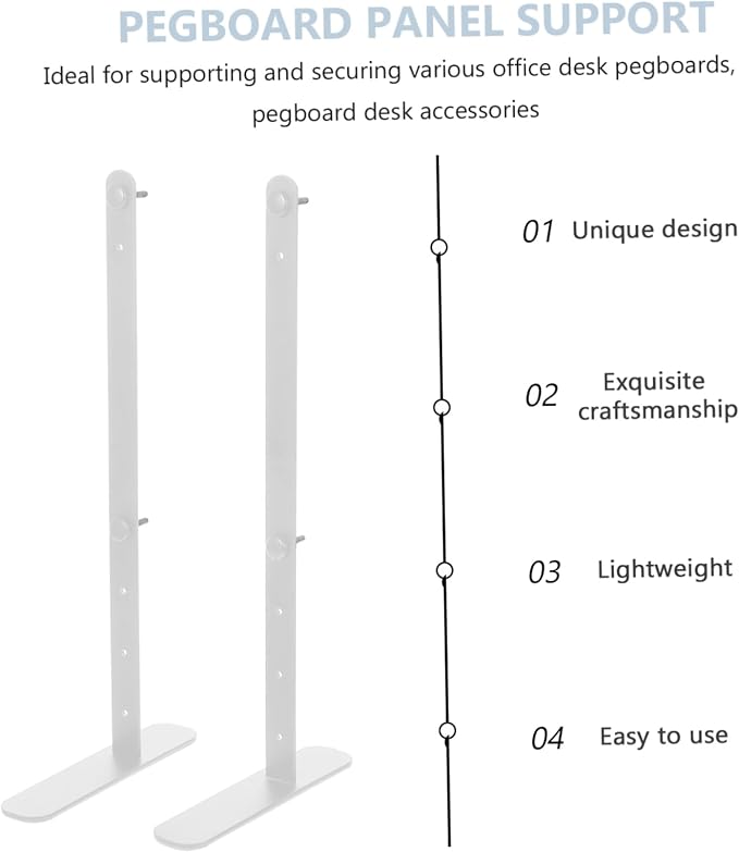 Veemoon 2pcs Adjustable Pegboard Desk Stand Desktop Riser Laptop Stand Height Adjustable Office Gaming Desk Organizer Tabletop Display - Image 3