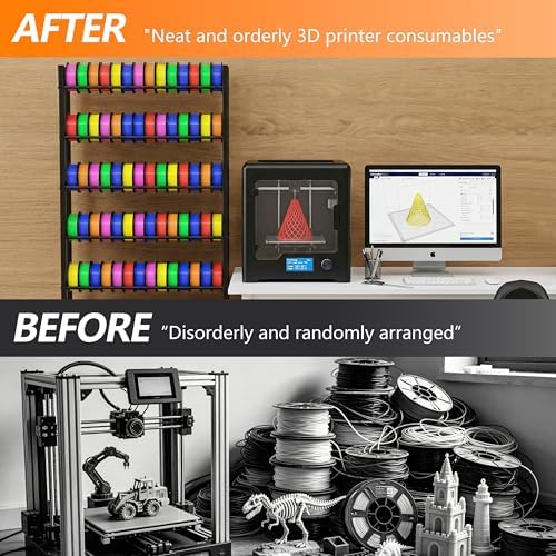 Piskyet 7-Tier Heavy Duty 3D Printer Filament Storage Rack, Large Capacity Spool Holder Shelves for 3D Printing Filaments, Perfect for Home Studio, Office, Workshop & 3D Printing Business (Shelf Only) - Image 4