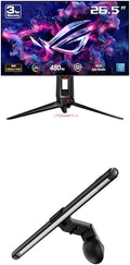 ASUS ROG Swift OLED 27” 1440P Gaming Monitor (PG27AQDP) ROG Aura Monitor Light Bar (ALB01) by Unknown