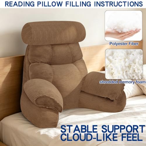 FXXUDVNIIN Back Pillow for Bed Sitting up – with 9.4" Armrest - Image 3