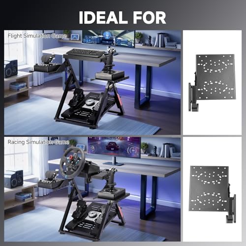 GTPLAYER Flight & Sim Racing Wheel Stand Simulator Cockpit Racing Steering Shifter and Flight Control Mounts Fit for Logitech/Thrustmaster/PXN Gaming Devices, Electronic Devices NOT Included, Black - Image 3