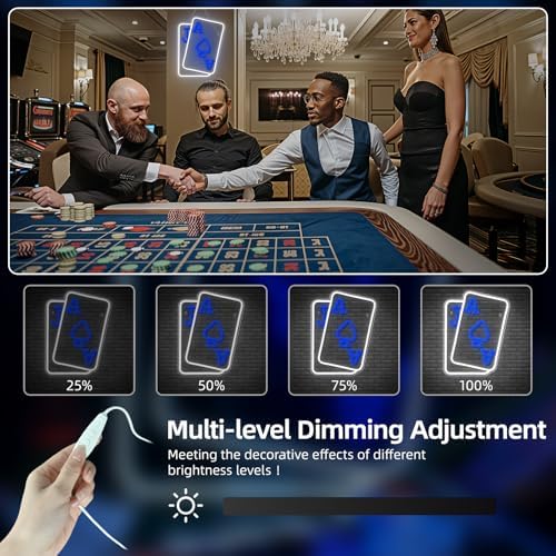 Blue Poker Neon Sign Casino Playing Cards Neon Signs for Man Cave - Image 5