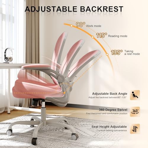 Synorla Office Chair|Ergonomic Desk Chairs 330LBS Capacity | Flip-up Armrests,Mesh Computer Chair,High Back,Comfy Work,Adjustable Lumbar Support - Image 7