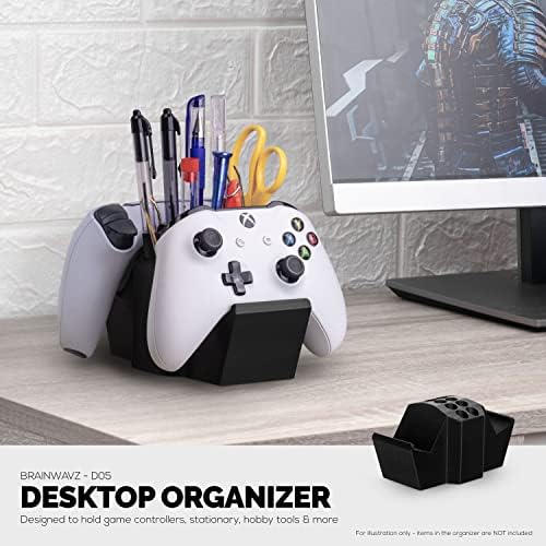 Game Controller Holder & Desktop Pen Organizer Stand With Ten Slots for Pens, Pencils, Stationery, Craft Tools & More - Universal Design for PS5 XBOX SERIES X ONE PS4 SWITCH PC Gamepads - D05 - Black - Image 5