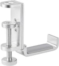 All Aluminum Foldable Headphone Holder for Desk, Headset Stand for Desk,Backpack Holder Hook for Desk,Table Bag Hook,Under Desk Clamp Hook for Gaming PC Accessories,Steel Silver by SHINEWIDER
