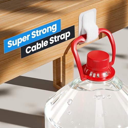 Cable Management Under Desk, 【Up to 15 Cord】【Enhanced Wire Holder】 Reusable Cord Organizer Holder, Adjustable Hook and Loop Cable Ties, Wire Clips Under Table Hider, 20 Pair(White) - Image 4