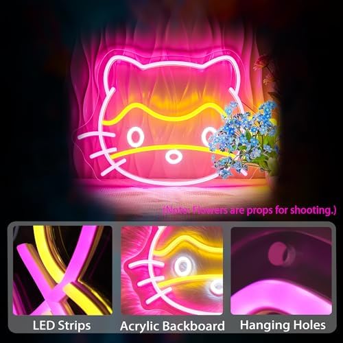 Cat Neon Signs for Wall Decor, Cute Led Sign Neon Light up Signs - Image 6