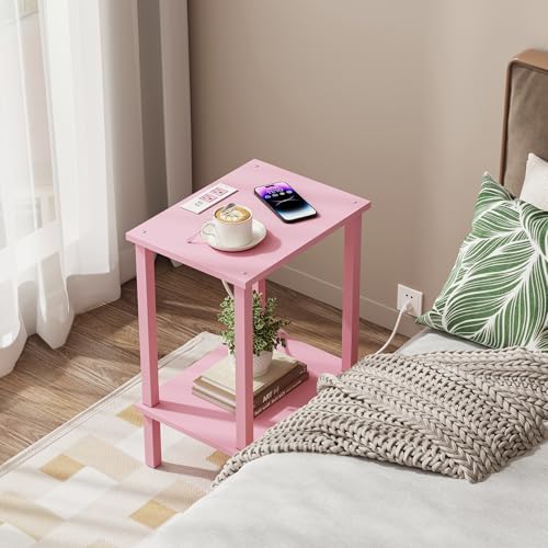 TUTOTAK End Table with Charging Station, Side Table Set of 2, Nightstand - Image 5