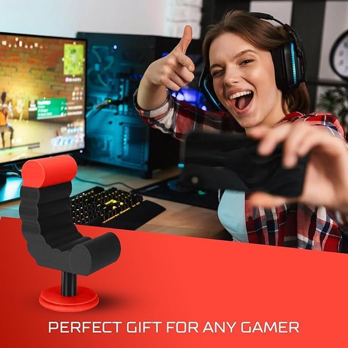 VELENTI Gamer Chair Phone Stand - Phone Holder for Smartphones, Kindles Up to 19 cm Tall - Fun Gaming Accessories for Gamers - Useful Gamer Gadgets - Lovely Birthday Gift for Gamers - Image 4