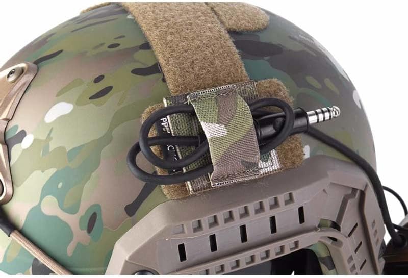 Tactical Headphone Cable Storage Board Fastening Cable Ties Strap for Helmet Headset Walkie-Talkie Wire Hook and Loop Sticker （4 Packs Camu） - Image 5