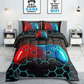 ROWADALO 6 Pieces Bed in A Bag Gamer Bedding Set for Boys Kids Adult Gaming Comforters Set,Boys Bed in A Bag Set Full Size Comforter with Fitted Sheet Flat Sheet Pillowcase pillowsham,DJTH5028Full by ROWADALO
