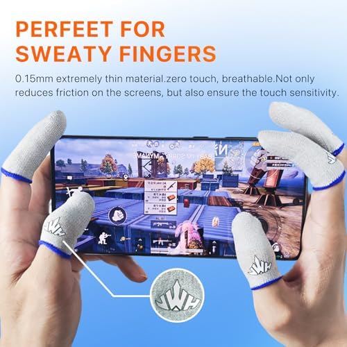 JWH Ultra-Thin Silver Fiber Gaming Finger Sleeves White Thumb Sleeves Gaming Cots 30 Pack Gaming Finger Gloves for PUBG with 2 pcs Storage Box High Sensitivity Anti-Slip Fundas para Dedos Gamer - Image 4