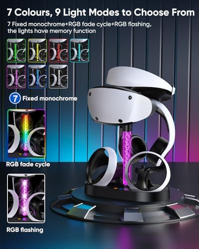 FASTSNAIL RGB Charging Stand & Storage Station for PlayStation VR2 - Black - Image 3