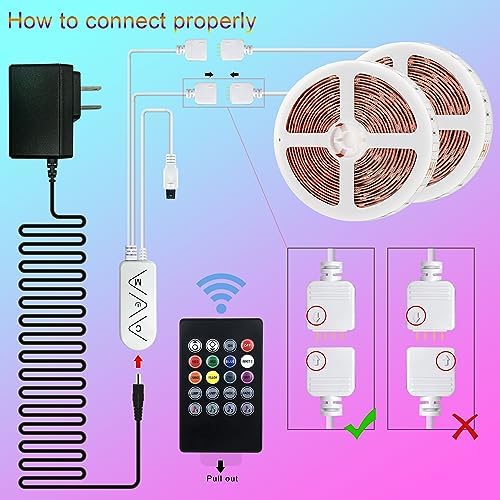 Micomlan 82Ft/25m LED Strip Lights, Music Sync Color Changing RGB LED Strip Built-in Mic, Bluetooth APP Controlled Home Lighting for Living Room Kitchen (APP+Remote+Mic+Music) - Image 5