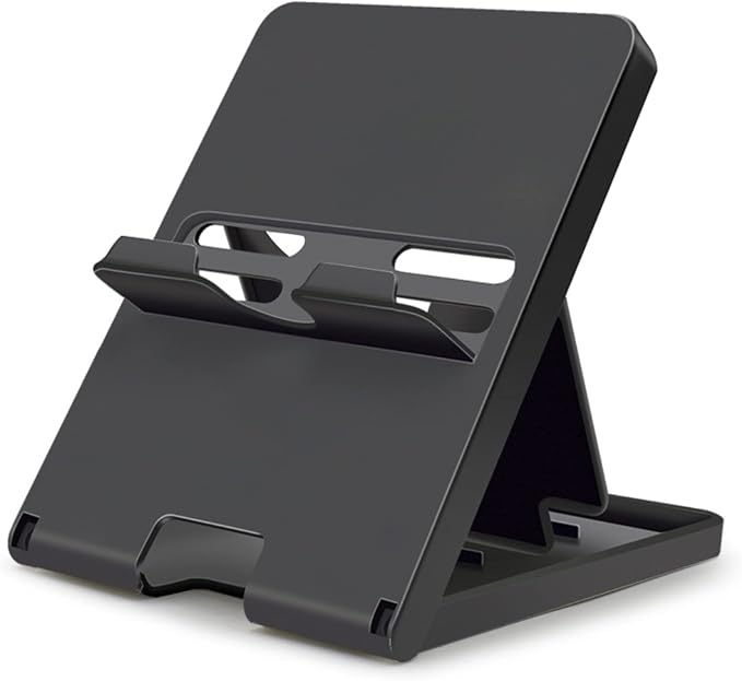 Stand Compatible with Nintendo Switch, Adjustable Switch Playstand, Foldable Phone Stand for Desk, Compact & Portable Switch Holder Accessories (Black) by ELIATER