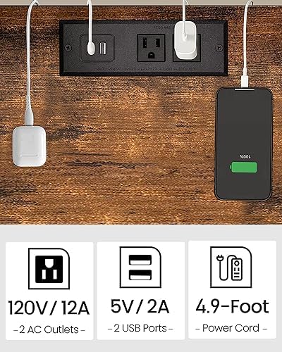 TUTOTAK End Table with Charging Station, Side Table, Nightstand - Image 7