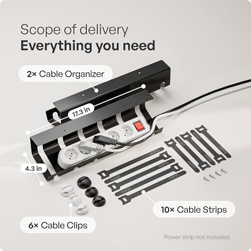 PAMO Cable Management Under Desk, Set of 2 - Black - Image 3