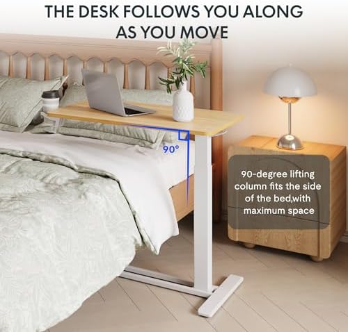 FLEXISPOT 32''Adjustable C Table Gas Spring Mobile Side End Table - Image 4