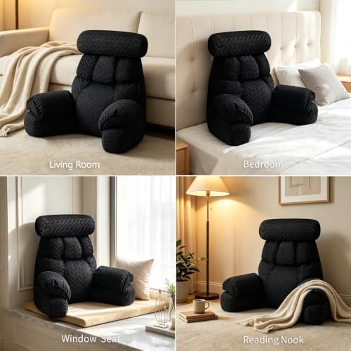 FXXUDVNIIN Back Pillow for Bed Sitting up – with 9.4" Armrest - Image 5