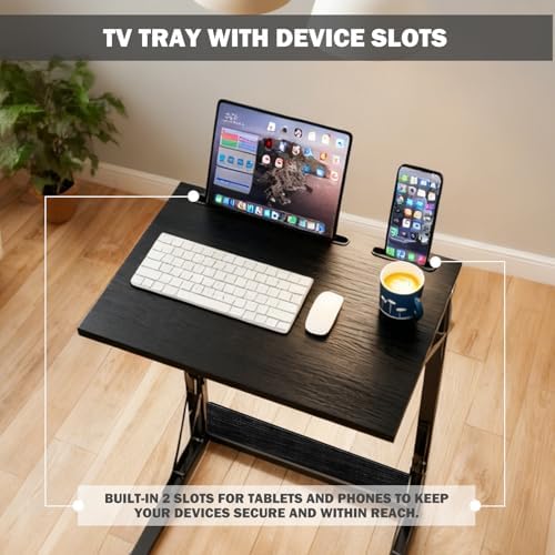 Folding TV Trays Set of 2, Adjustable Height TV Trays for Eating on Couch - Image 4