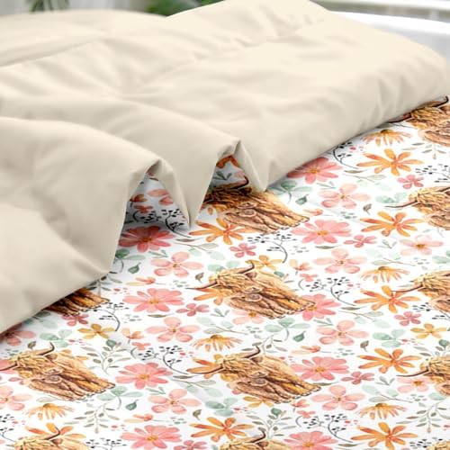 Pamnest Twin Comforter Set with Sheets, 5 Pieces Cute Highland Bedding - Image 5
