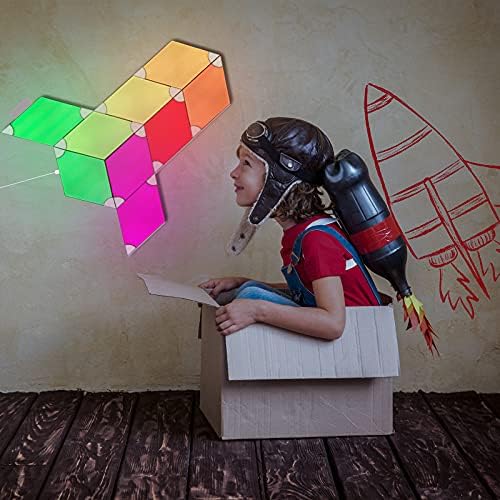Smart Rhombus LED Wall Gaming Light Panels RGB Colorful Rhythm Edition 9 Pack,APP Control,Compatible with Alexa,Google Home for Gaming Setup,Bedroom,Living Room,Party Decor. - Image 3