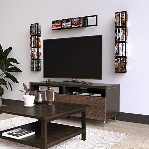 You Have Space Black Floating Shelves for Wall, 34 Inch Video Games CD DVD Storage Shelves, Cube Storage Organizer Shelf Set of 3 - Image 6