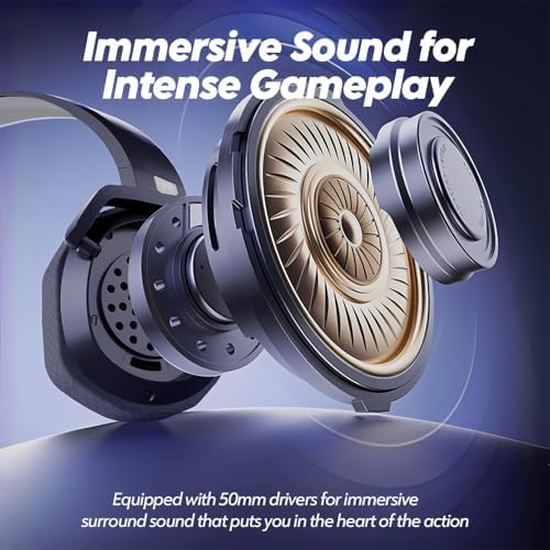 NUBWO Wireless Gaming Headset with Mic for Ps5 Ps4 PC, Zero Interference, 100-Hour Battery All-Day Play, 23ms Sync​ for Fortnite & Call of Duty/FPS Gamers, Triple Mode All Devices Compatible - Gray - Image 5