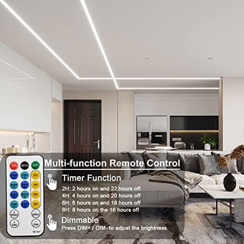 echosari Strip Lights Battery Operated, 16.5Ft 150 LED 2835 SMD Closet Strip Lights with Remote for Bedroom, Kitchen, Cabinet Décor (Cool White) - Image 5